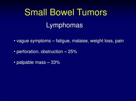 Small Bowel Tumors Keith D Lillemoe M D Dept Of Surgery Ppt Download