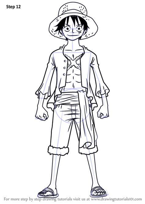 How To Draw Monkey D Luffy Full Body Monkey D Luffy Drawing From One