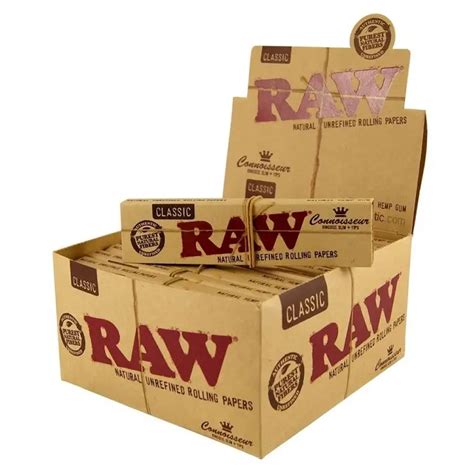 Raw Classic Connoisseur Kingsize Slim Rolling Paper Tips Msrp 2