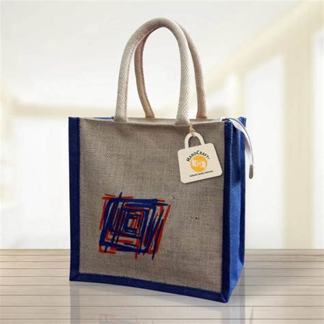 Small Jute Bag With Zip Fs 009 A Bags Factory Company