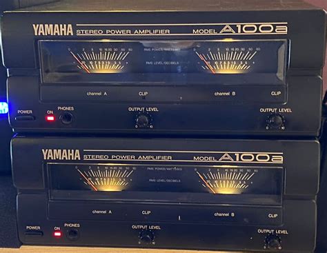 Pair Of Yamaha A100a Stereo Amplifiers Yamaha Ns 10m Matched Reverb