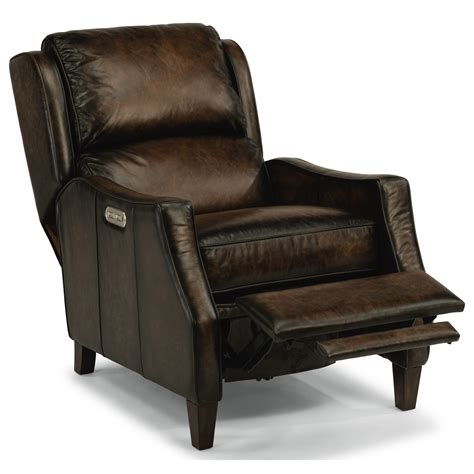 Flexsteel Latitudes Ethan Transitional Power Leather High Leg Recliner With Power Headrest And