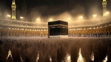 Premium AI Image | kaaba in mecca saudi arabia at night view