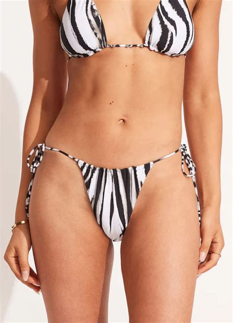 Seafolly Tropfest Reversible Longline Slide Tri Bikini With Drawstring