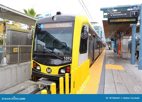 Los Angeles Metro Rail At Chinatown Station Public Transport Of Los