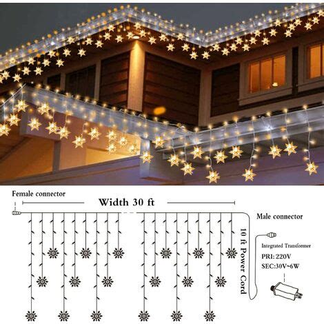 Groofoo Guirlande Lumineuse Ext Rieure M Leds Rideau Lumi Re