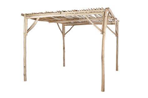 Pergola autoportante robuste en bois de teck 9 m² TULUM