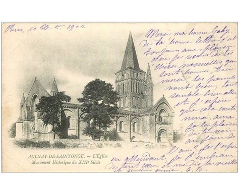 Carte Postale Ancienne Aulnay De Saintonge L Eglise Cartes