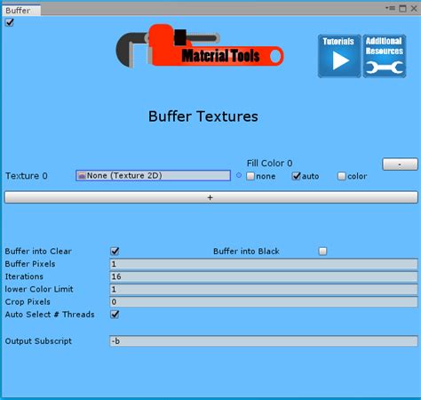 buffer material tools