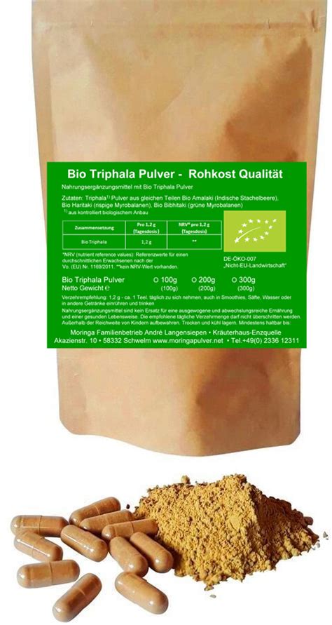 Bio Triphala Ayurveda Moringa Familienbetrieb