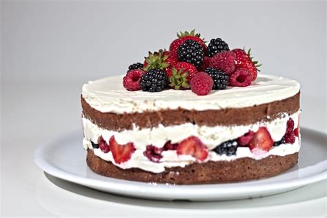 Schoko Beeren Torte Rezept für einen naked cake WebundWelt