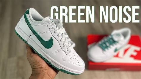 NIKE DUNK LOW WHITE GREEN NOISE ON FEET REVIEW - YouTube