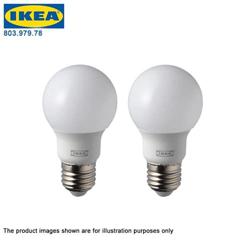 2pcs Ikea Ryet Led Bulb E27 600 Lumen 5000 Kelvin 54w Globe Opal