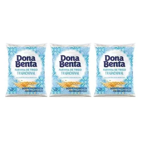 Kit C 3 Farinha De Trigo Tradicional Dona Benta 1kg MercadoLivre