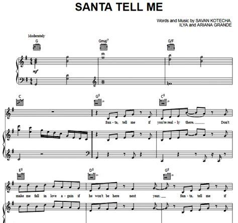 Ariana Grande Santa Tell Me Free Sheet Music Pdf For Piano Sheet