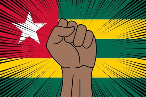 Human Fist Clenched Symbol On Flag Of Togo 22753655 Vector Art At Vecteezy