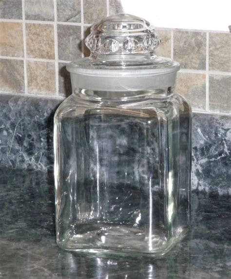 Large Glass Square Apothecary Jar 95in X 5in By Myfrenchtexas