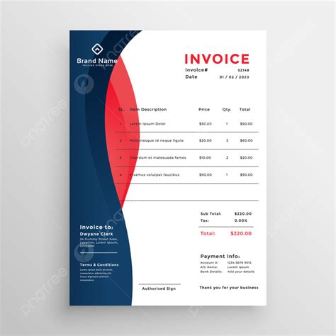 Modern Professional Invoice Template Design Template Download On Pngtree