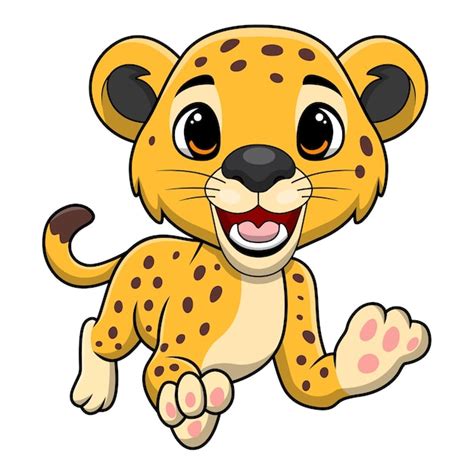 Premium Vector Cute Leopard Cartoon On White Background