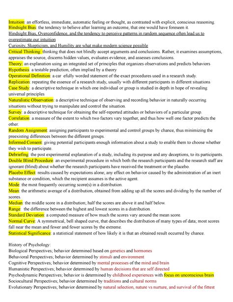 Chapter 1 Ap Psych Intuition An Effortless Immediate Automatic