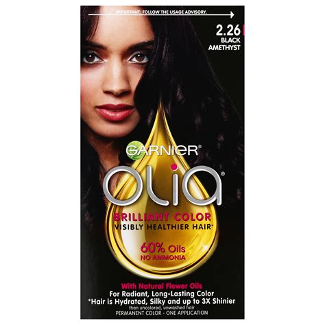 Garnier Olia Oil Powered Ammonia Free Permanent Hair Color 2 26 Black Amethyst Shop Hair Color