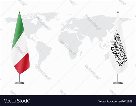 Italy And Afghanistan Flags For Official Meeting Vector Image