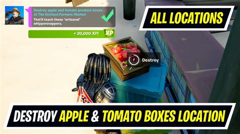 Destroy Apple And Tomato Produce Boxes At The Orchard Farmers Market