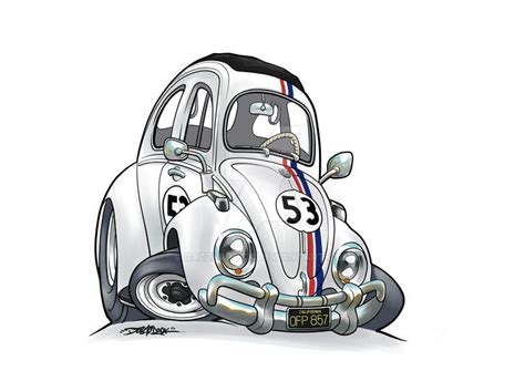 VW Beetle Herbie By DazzLaRock On DeviantArt Cool Car Drawings Art