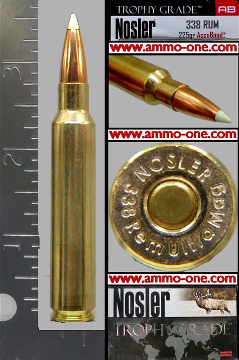 338 Rem Ultra Mag By Nosler With Nosler H S Ab Accubond Ballistic Tip One Cartridge Not