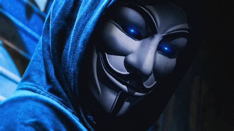 Download 64k Ultra HD Hacker Anonymous V Glowing Wallpaper | Wallpapers.com