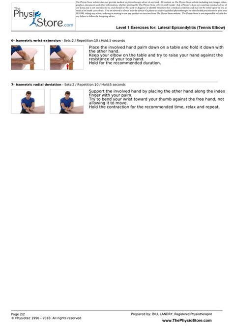 Lateral Epicondylitis Exercises