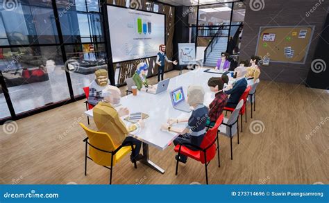 Metaverse Avatars of People Seminar Online in Virtual Worlds, 3d Render Stock Illustration ...