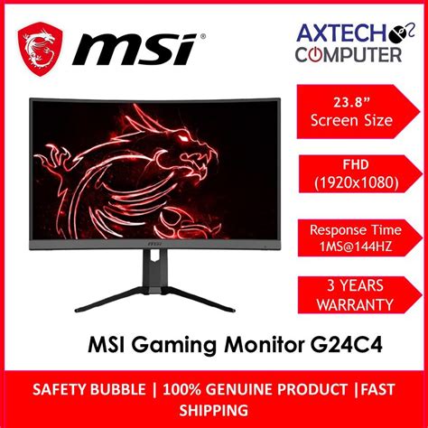 Msi Optix G24c4 24 Inch Full Hd 144hz Freesync Curved Gaming Monitor