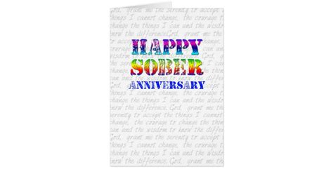 Happy Sober Anniversary Card Zazzle