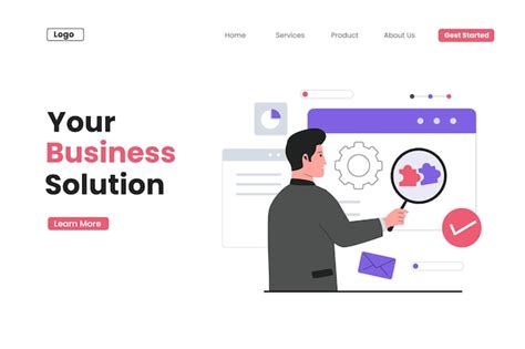 Premium Vector Business Solution Landing Page