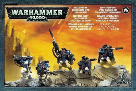 Warhammer 40k Space Marines Scouts mit Scharfschützengewehren Sniper