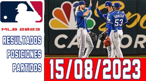 MLB Resultados y posiciones Calendario 15 Agosto 2023 Estadísticas