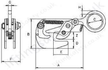 Camlok TTT Girder Section Clamp Range From 500kg To 3000kg