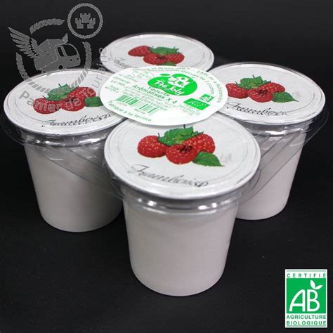 Yaourt aromatisé framboise au lait entier pasteurisé Bio de vache 125 g