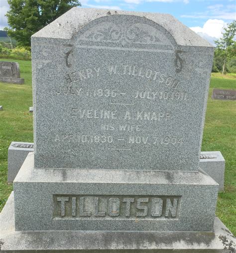 Eveline A Knapp Tillotson M Morial Find A Grave