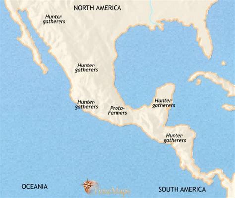 Map Of Mexico And Central America 1000 Bce The Olmecs Timemaps