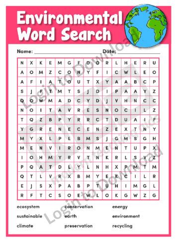 Living Environment Word Search