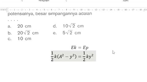 Soal Dan Pembahasan Gerak Harmonik Sederhana Youtube