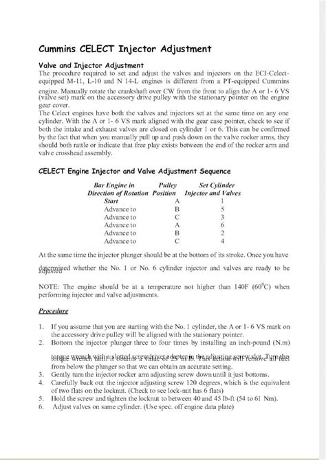 Pdf Cummins Celect Injector Adjustment Dokumen Tips