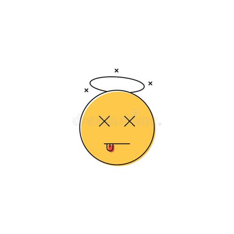 Dead Emoticon Vector Icon Symbol Isolated On White Background Stock