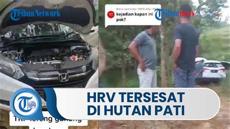 Honda HRV Tersesat Di Hutan Pati Kondisi Jalan Tampak Berlumpur Dan