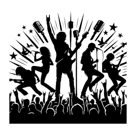 Premium Vector Silhouette Of A Band Guitarist Vector