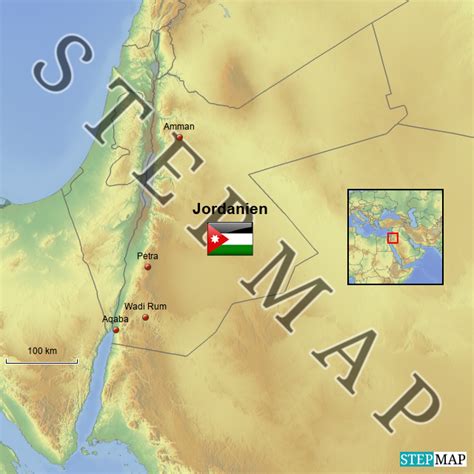 StepMap Jordanien Landkarte für Deutschland