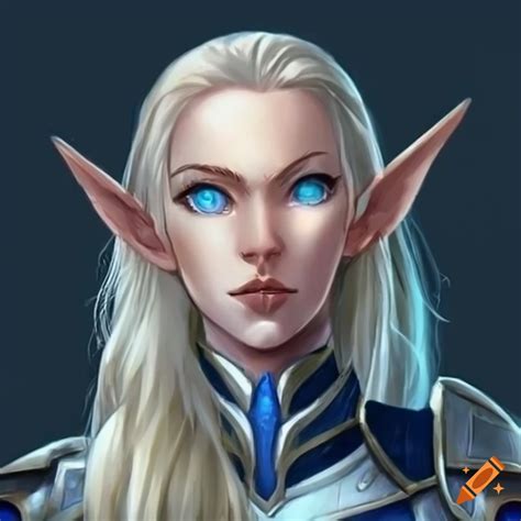 Female High Elf Paladin Blonde Hair Blue Eyes Cute On Craiyon