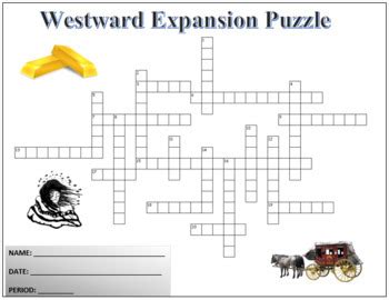 US History Westward Expansion Crossword Puzzle Activity Worksheet